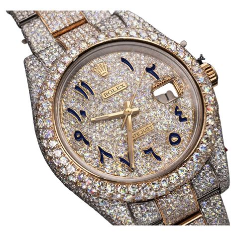 rolex blue face arabic dial|arabic dial rolex iced out.